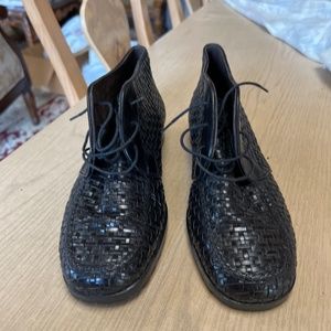 Cole Hann black leather ankle boots